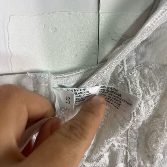 Coquette Womens Slip Dress Chemise size Large White Coquette Style - Picture 3 of 12